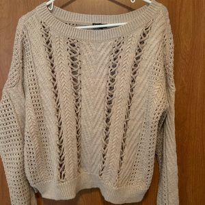 Cream see-thru sweater